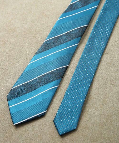 CROWDED CLOSET（クラウデッドクローゼット）の「＜クレリックタイ＞シャドーペイズリー/レジメンタルストライプ（ネクタイ・メンズ・ネイビー/シルバー/ターコイズブルー/ボルドー・FREE）」の14枚目の写真