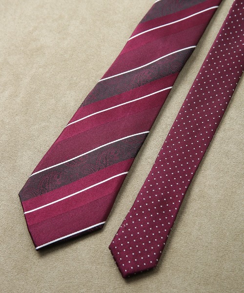 CROWDED CLOSET（クラウデッドクローゼット）の「＜クレリックタイ＞シャドーペイズリー/レジメンタルストライプ（ネクタイ・メンズ・ネイビー/シルバー/ターコイズブルー/ボルドー・FREE）」の15枚目の写真