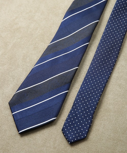 CROWDED CLOSET（クラウデッドクローゼット）の「＜クレリックタイ＞シャドーペイズリー/レジメンタルストライプ（ネクタイ・メンズ・ネイビー/シルバー/ターコイズブルー/ボルドー・FREE）」の16枚目の写真