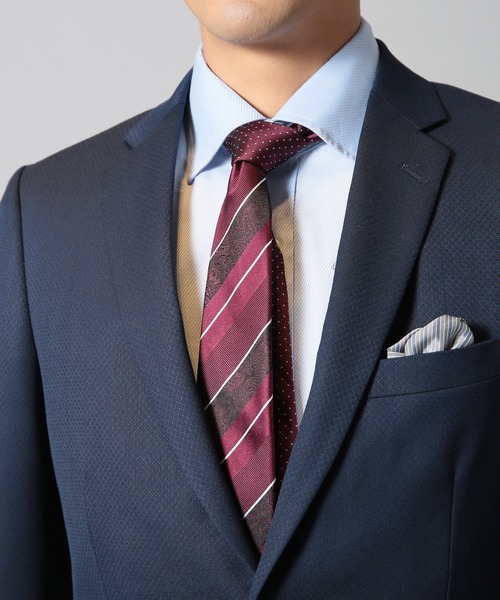 CROWDED CLOSET（クラウデッドクローゼット）の「＜クレリックタイ＞シャドーペイズリー/レジメンタルストライプ（ネクタイ・メンズ・ネイビー/シルバー/ターコイズブルー/ボルドー・FREE）」の10枚目の写真