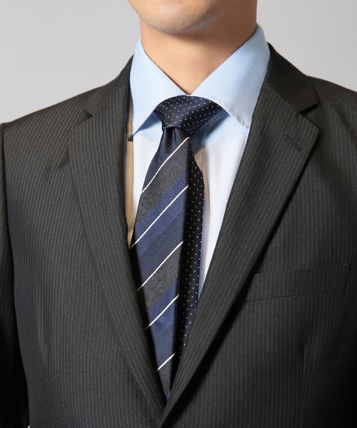 CROWDED CLOSET（クラウデッドクローゼット）の「＜クレリックタイ＞シャドーペイズリー/レジメンタルストライプ（ネクタイ・メンズ・ネイビー/シルバー/ターコイズブルー/ボルドー・FREE）」の11枚目の写真