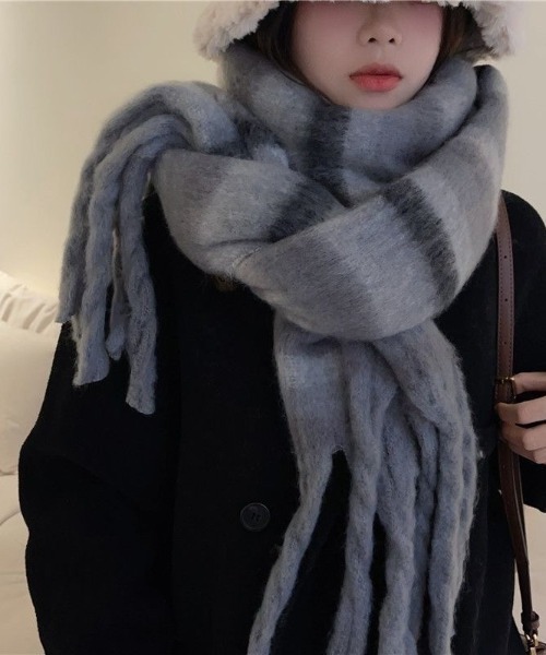 グレー マフラー ウール製 ex/tra】リバーシブル カシミヤマフラー｜ストール/マフラー｜ニコル