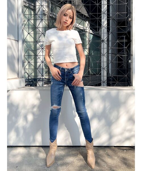 GYDA(ジェイダ)の「BASIC Tシャツ(Tシャツ/カットソー・レディース・ブラック/オフホワイト・FREE)」の9枚目の写真