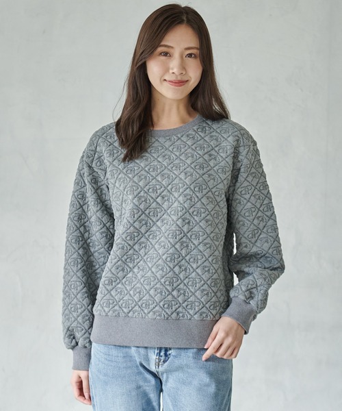 Arnold Palmer(アーノルドパーマー)の「アンブレラ ふくれジャガード プルオーバー(Tシャツ/カットソー・レディース・杢グレー/アイボリー/サックスブルー・S/M/L)」の3枚目の写真