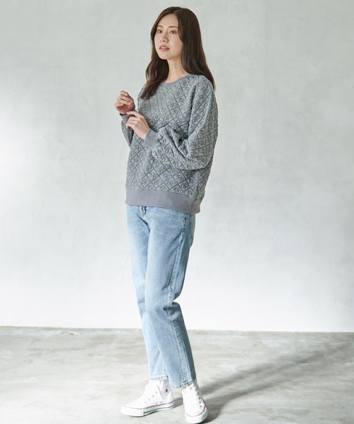 Arnold Palmer(アーノルドパーマー)の「アンブレラ ふくれジャガード プルオーバー(Tシャツ/カットソー・レディース・杢グレー/アイボリー/サックスブルー・S/M/L)」の15枚目の写真