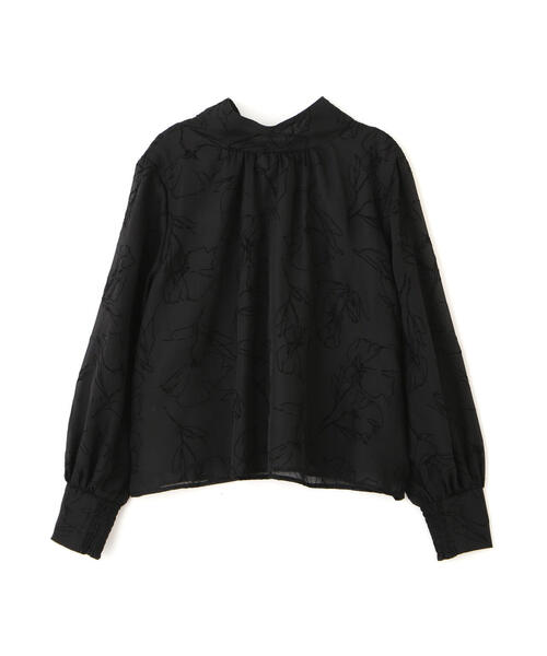 JILL by JILL STUART(ジルバイジルスチュアート)の「◇2wayボウタイフラワーフロッキーブラウス(シャツ/ブラウス・レディース・ブラック/ホワイト系その他・FREE)」の3枚目の写真