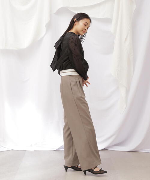 JILL by JILL STUART(ジルバイジルスチュアート)の「◇2wayボウタイフラワーフロッキーブラウス(シャツ/ブラウス・レディース・ブラック/ホワイト系その他・FREE)」の8枚目の写真