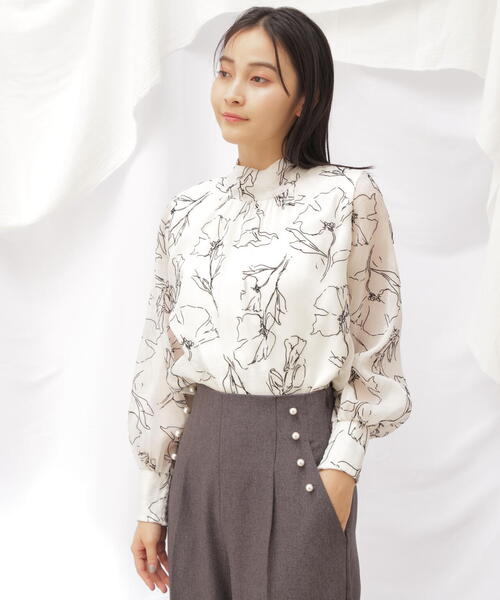JILL by JILL STUART(ジルバイジルスチュアート)の「◇2wayボウタイフラワーフロッキーブラウス(シャツ/ブラウス・レディース・ブラック/ホワイト系その他・FREE)」の13枚目の写真