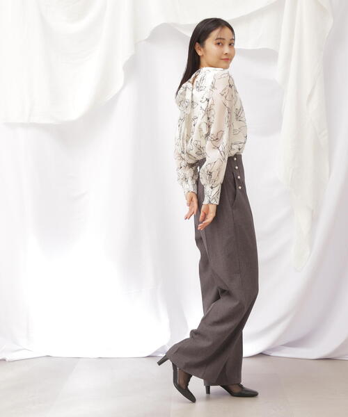 JILL by JILL STUART(ジルバイジルスチュアート)の「◇2wayボウタイフラワーフロッキーブラウス(シャツ/ブラウス・レディース・ブラック/ホワイト系その他・FREE)」の14枚目の写真