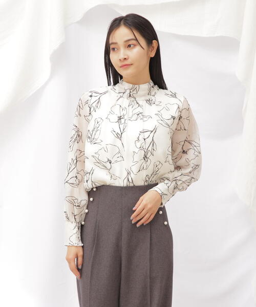 JILL by JILL STUART(ジルバイジルスチュアート)の「◇2wayボウタイフラワーフロッキーブラウス(シャツ/ブラウス・レディース・ブラック/ホワイト系その他・FREE)」の17枚目の写真