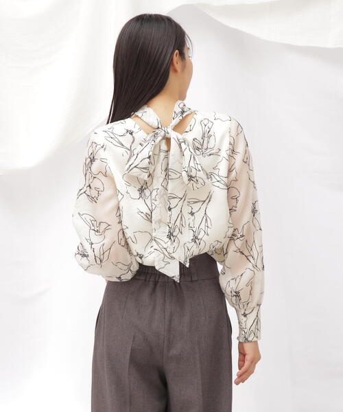 JILL by JILL STUART(ジルバイジルスチュアート)の「◇2wayボウタイフラワーフロッキーブラウス(シャツ/ブラウス・レディース・ブラック/ホワイト系その他・FREE)」の19枚目の写真