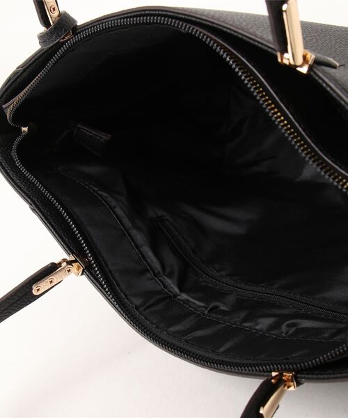 m.f.editorial（エムエフエディトリアル）の「m.f.エディトリアル レディース チャーム付き 両アオリポケットトートバッグ A4対応（ショルダーバッグ・レディース・ブラウン/ブラック・FREE）」の5枚目の写真