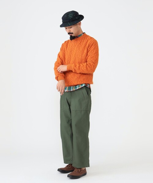 BEAMS PLUS（ビームスプラス）の「BEAMS PLUS / 5ゲージ コットン ヘンプ クルーネック（ニット/セーター・メンズ・オリーブ/オレンジ/ベージュ/ネイビー・XL/L/S/M）」の7枚目の写真
