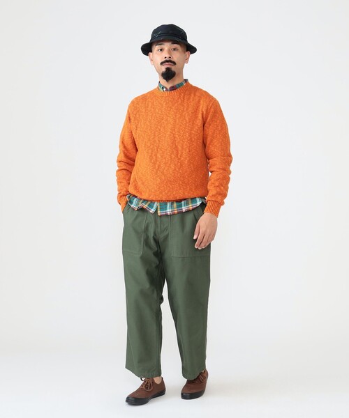 BEAMS PLUS（ビームスプラス）の「BEAMS PLUS / 5ゲージ コットン ヘンプ クルーネック（ニット/セーター・メンズ・オリーブ/オレンジ/ベージュ/ネイビー・XL/L/S/M）」の8枚目の写真