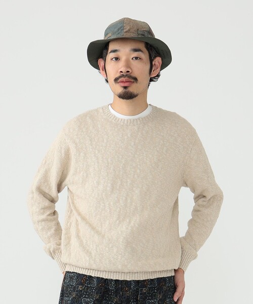 BEAMS PLUS（ビームスプラス）の「BEAMS PLUS / 5ゲージ コットン ヘンプ クルーネック（ニット/セーター・メンズ・オリーブ/オレンジ/ベージュ/ネイビー・XL/L/S/M）」の9枚目の写真