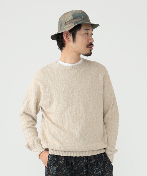 BEAMS PLUS（ビームスプラス）の「BEAMS PLUS / 5ゲージ コットン ヘンプ クルーネック（ニット/セーター・メンズ・オリーブ/オレンジ/ベージュ/ネイビー・XL/L/S/M）」の10枚目の写真