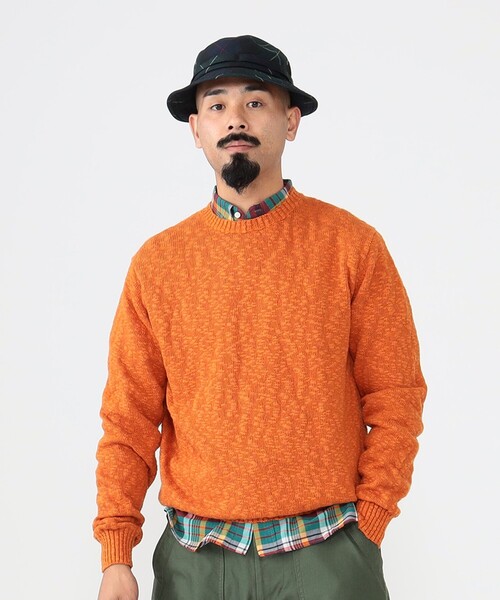 BEAMS PLUS（ビームスプラス）の「BEAMS PLUS / 5ゲージ コットン ヘンプ クルーネック（ニット/セーター・メンズ・オリーブ/オレンジ/ベージュ/ネイビー・XL/L/S/M）」の11枚目の写真