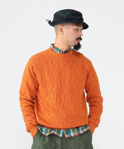 BEAMS PLUS（ビームスプラス）の「BEAMS PLUS / 5ゲージ コットン ヘンプ クルーネック（ニット/セーター・メンズ・オリーブ/オレンジ/ベージュ/ネイビー・XL/L/S/M）」の12枚目の写真