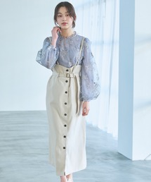 mysty woman | マエボタンサス付きナロースカート 104213(スカート)