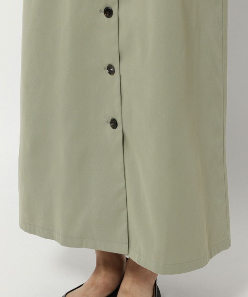 mysty woman（ミスティウーマン）の「マエボタンサス付きナロースカート 104213（スカート・レディース・チャコールグレー/ライトベージュ/グリーン系その他/イエロー・FREE）」の15枚目の写真