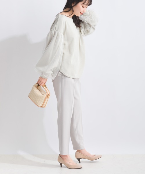 PICCIN（ピッチン）の「【WEB限定】袖チュールボリュームカットプルオーバー（Tシャツ/カットソー・レディース・グレイッシュベージュ/ブラック・M/S/L）」の18枚目の写真