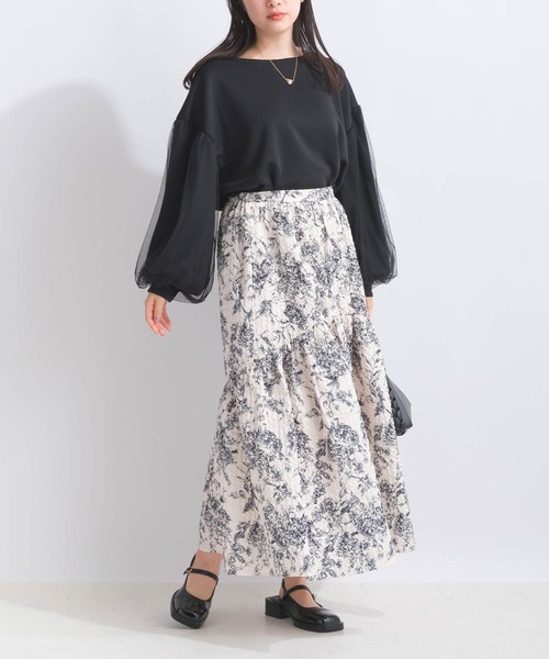 PICCIN（ピッチン）の「【WEB限定】袖チュールボリュームカットプルオーバー（Tシャツ/カットソー・レディース・グレイッシュベージュ/ブラック・M/S/L）」の11枚目の写真