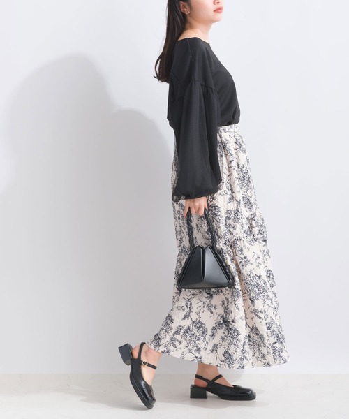 PICCIN（ピッチン）の「【WEB限定】袖チュールボリュームカットプルオーバー（Tシャツ/カットソー・レディース・グレイッシュベージュ/ブラック・M/S/L）」の9枚目の写真