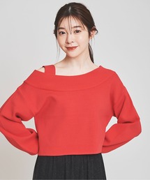 アシメオフショルニット