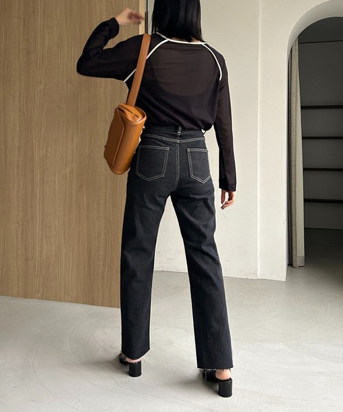 AGAWD(アガウド)の「〈AGAWD/アガウド〉パイピングラグランTシャツ(Tシャツ/カットソー・レディース・ブラック/ベージュ・FREE)」の10枚目の写真