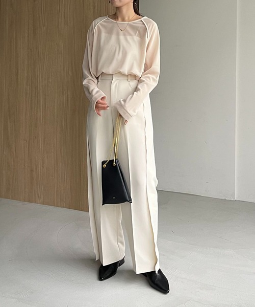 AGAWD(アガウド)の「〈AGAWD/アガウド〉パイピングラグランTシャツ(Tシャツ/カットソー・レディース・ブラック/ベージュ・FREE)」の17枚目の写真