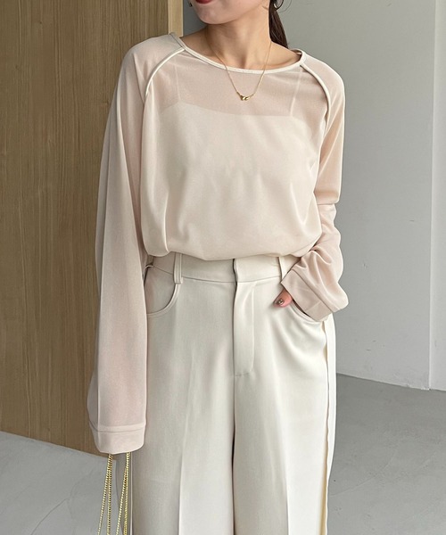 AGAWD(アガウド)の「〈AGAWD/アガウド〉パイピングラグランTシャツ(Tシャツ/カットソー・レディース・ブラック/ベージュ・FREE)」の11枚目の写真