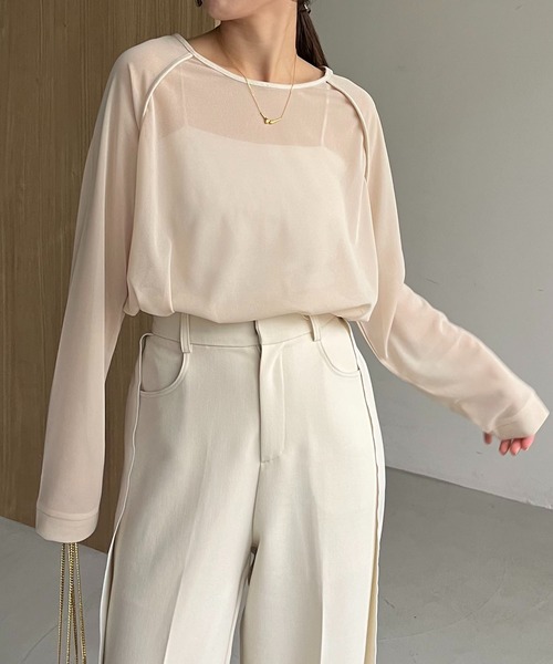 AGAWD(アガウド)の「〈AGAWD/アガウド〉パイピングラグランTシャツ(Tシャツ/カットソー・レディース・ブラック/ベージュ・FREE)」の15枚目の写真