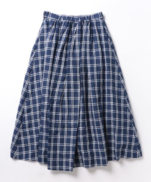 ビュルデサボン　Linen check ギャザースカート bulle de savon（ビュルデサボン）の「Linen check ギャザースカート