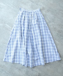 ビュルデサボン　Linen check ギャザースカート bulle de savon（ビュルデサボン）の「Linen check ギャザースカート