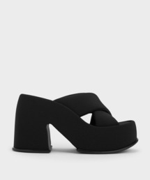 CHARLES & KEITH | Toni トニー パッフィーストラップクロスオーバープラットフォームミュール(サンダル)