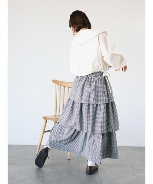 ehka sopo（エヘカソポ）の「ショート丈ドロストビッグ襟ブラウス（シャツ/ブラウス・レディース・キナリ/イエロー/ブラック・F）」の6枚目の写真