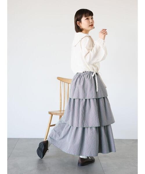 ehka sopo（エヘカソポ）の「ショート丈ドロストビッグ襟ブラウス（シャツ/ブラウス・レディース・キナリ/イエロー/ブラック・F）」の7枚目の写真