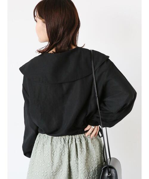 ehka sopo（エヘカソポ）の「ショート丈ドロストビッグ襟ブラウス（シャツ/ブラウス・レディース・キナリ/イエロー/ブラック・F）」の16枚目の写真