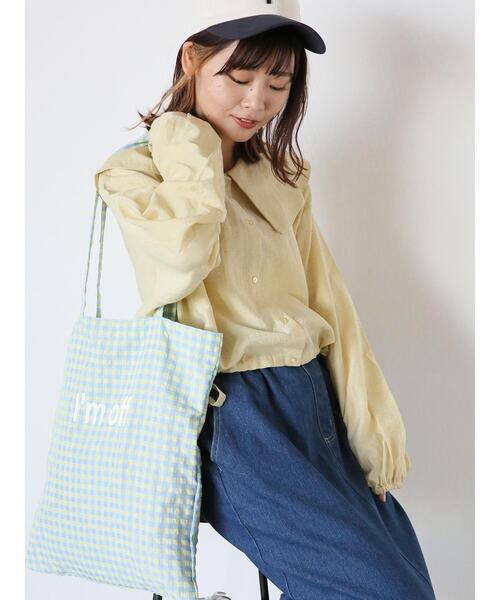 ehka sopo（エヘカソポ）の「ショート丈ドロストビッグ襟ブラウス（シャツ/ブラウス・レディース・キナリ/イエロー/ブラック・F）」の20枚目の写真