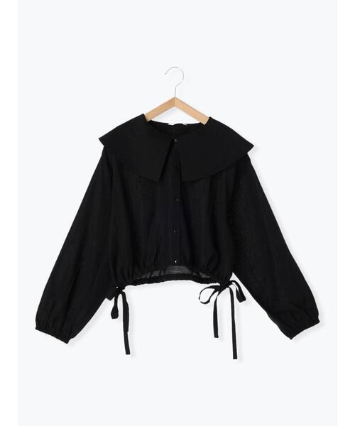 ehka sopo（エヘカソポ）の「ショート丈ドロストビッグ襟ブラウス（シャツ/ブラウス・レディース・キナリ/イエロー/ブラック・F）」の22枚目の写真