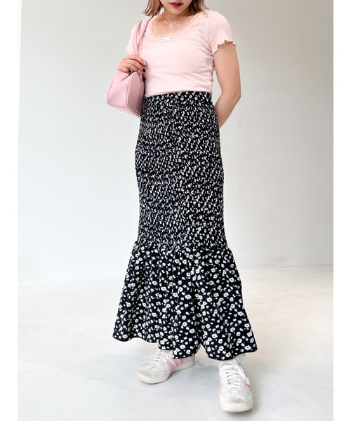 jumelle（ジュメロ）の「shirring flower skirt（スカート・レディース・ホワイト/ブラック・SMALL/MEDIUM）」の21枚目の写真