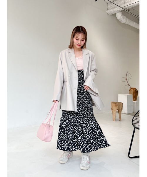 jumelle（ジュメロ）の「shirring flower skirt（スカート・レディース・ホワイト/ブラック・SMALL/MEDIUM）」の11枚目の写真