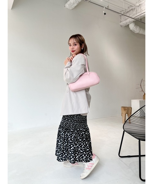 jumelle（ジュメロ）の「shirring flower skirt（スカート・レディース・ホワイト/ブラック・SMALL/MEDIUM）」の4枚目の写真