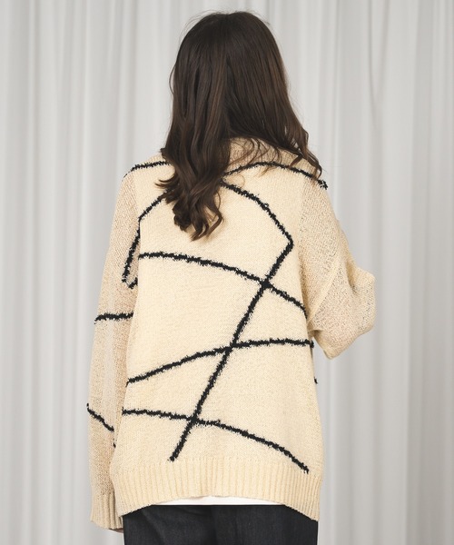 セール】LINE STITCH MESH SHEER KNIT/ラインステッチメッシュ