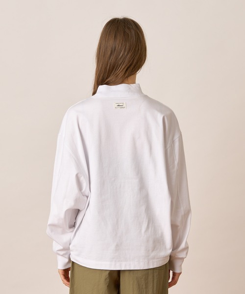 ALLUMER（アリュメール）の「ドルマンスリーブモックネックTシャツ（Tシャツ/カットソー・レディース・ブラック/ホワイト・1）」の6枚目の写真