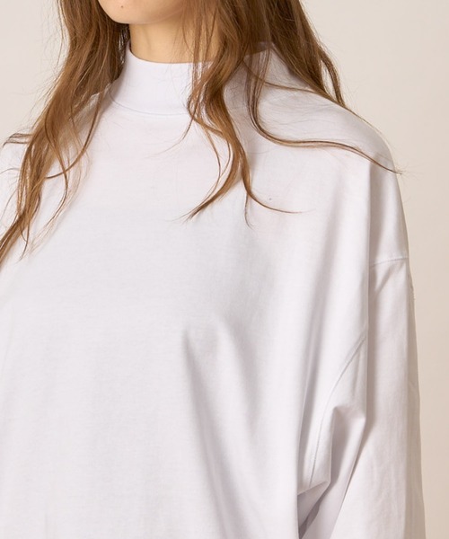 ALLUMER（アリュメール）の「ドルマンスリーブモックネックTシャツ（Tシャツ/カットソー・レディース・ブラック/ホワイト・1）」の7枚目の写真