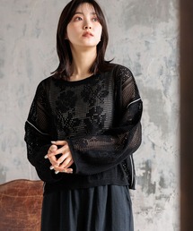 niko and... | フラワーメッシュニットプルオーバ(ニット/セーター)