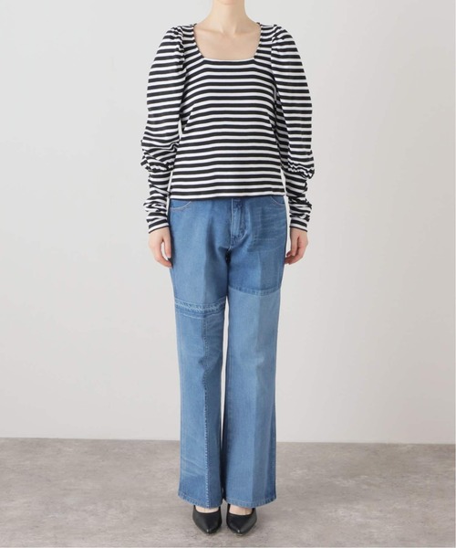 U by SPICK&SPAN(ユーバイスピックアンドスパン)の「ギャザースリーブボーダープルオーバー(Tシャツ/カットソー・レディース・ブラック・FREE)」の14枚目の写真