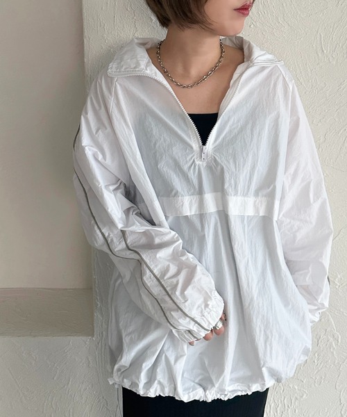 apres jour mignon(アプレジュールミニョン)の「パイピングアノラック【ZOZOTOWN限定アイテム】(その他トップス・レディース・ブラック/レッド/オフホワイト/グレー・X-LARGE/フリー)」の1枚目の写真