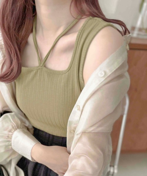 apres jour clair（アプレジュールクレア）の「【apres jour clair】リボン付き変形タンクトップ【ZOZOTOWN限定アイテム】（タンクトップ・レディース・オフホワイト/カーキ/ブラック・X-LARGE/フリー）」の19枚目の写真